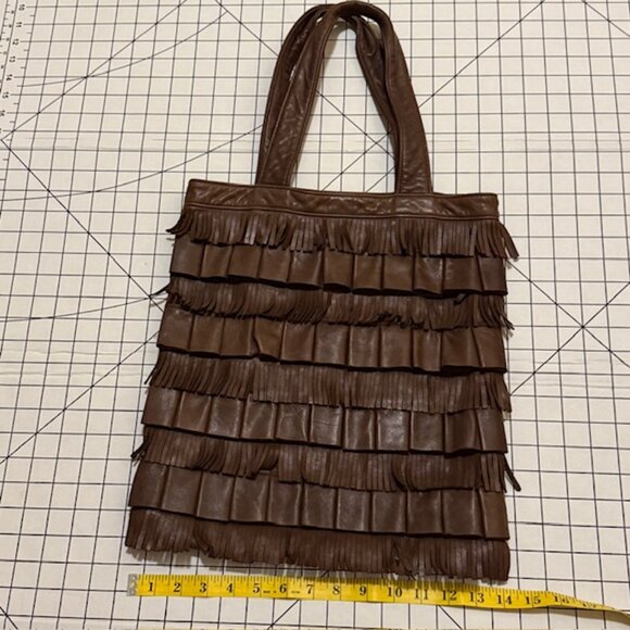 SCULLY WESTERN BROWN LEATHER FRINGE PURSE - Picture 3 of 10